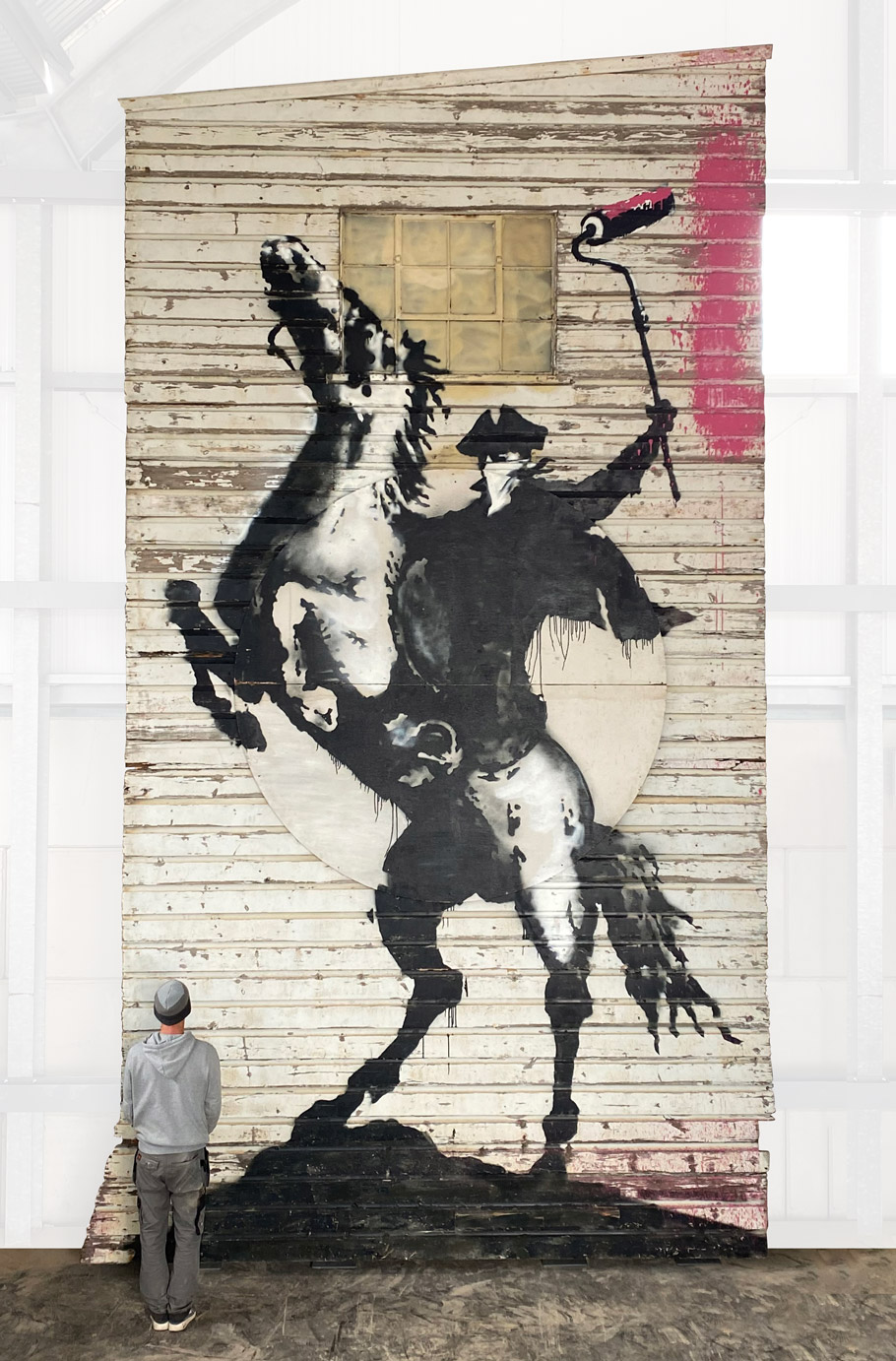Image of Banksy's 'Highwayman' panel for scale