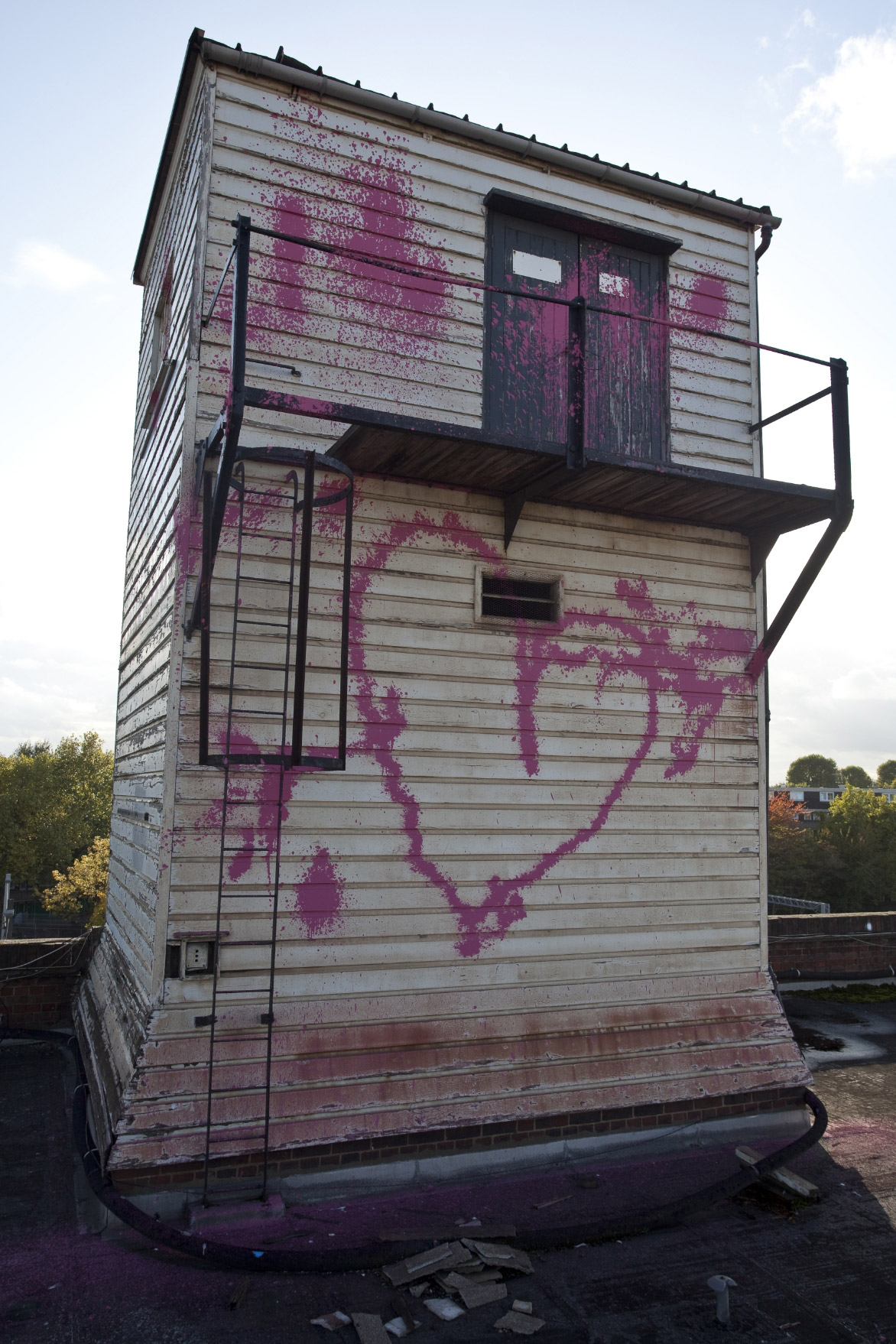 Image of Banksy's 'Highwayman' installation at Great Western Studios, London