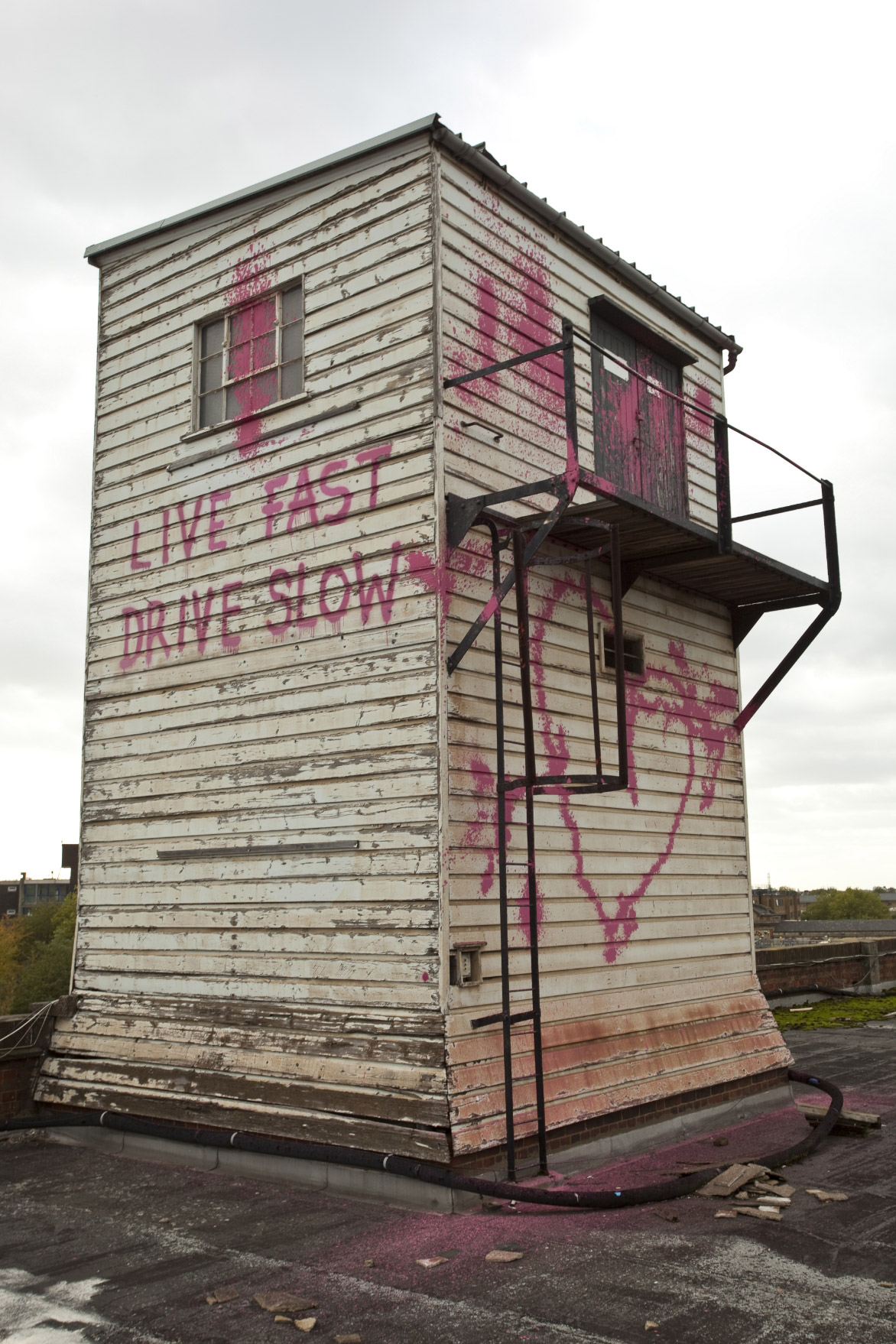 Image of Banksy's 'Highwayman' installation at Great Western Studios, London