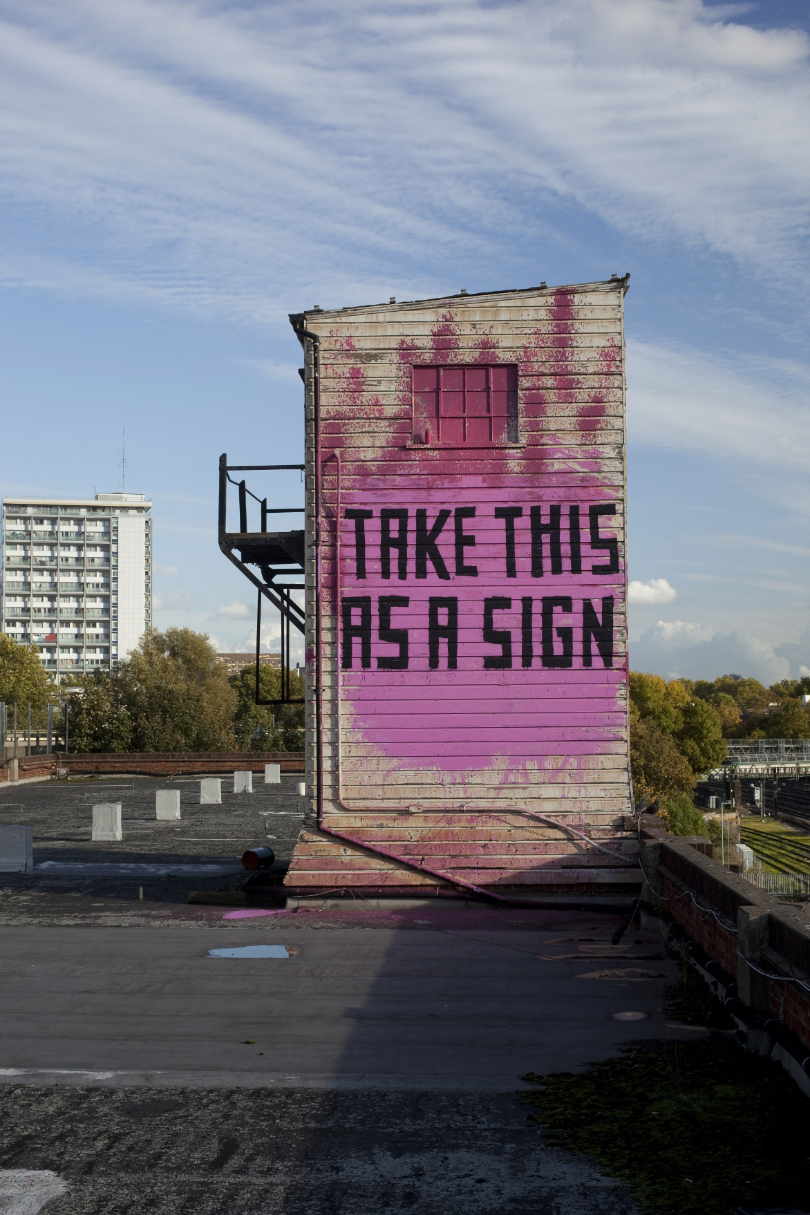 Image of Banksy's 'Highwayman' installation at Great Western Studios, London