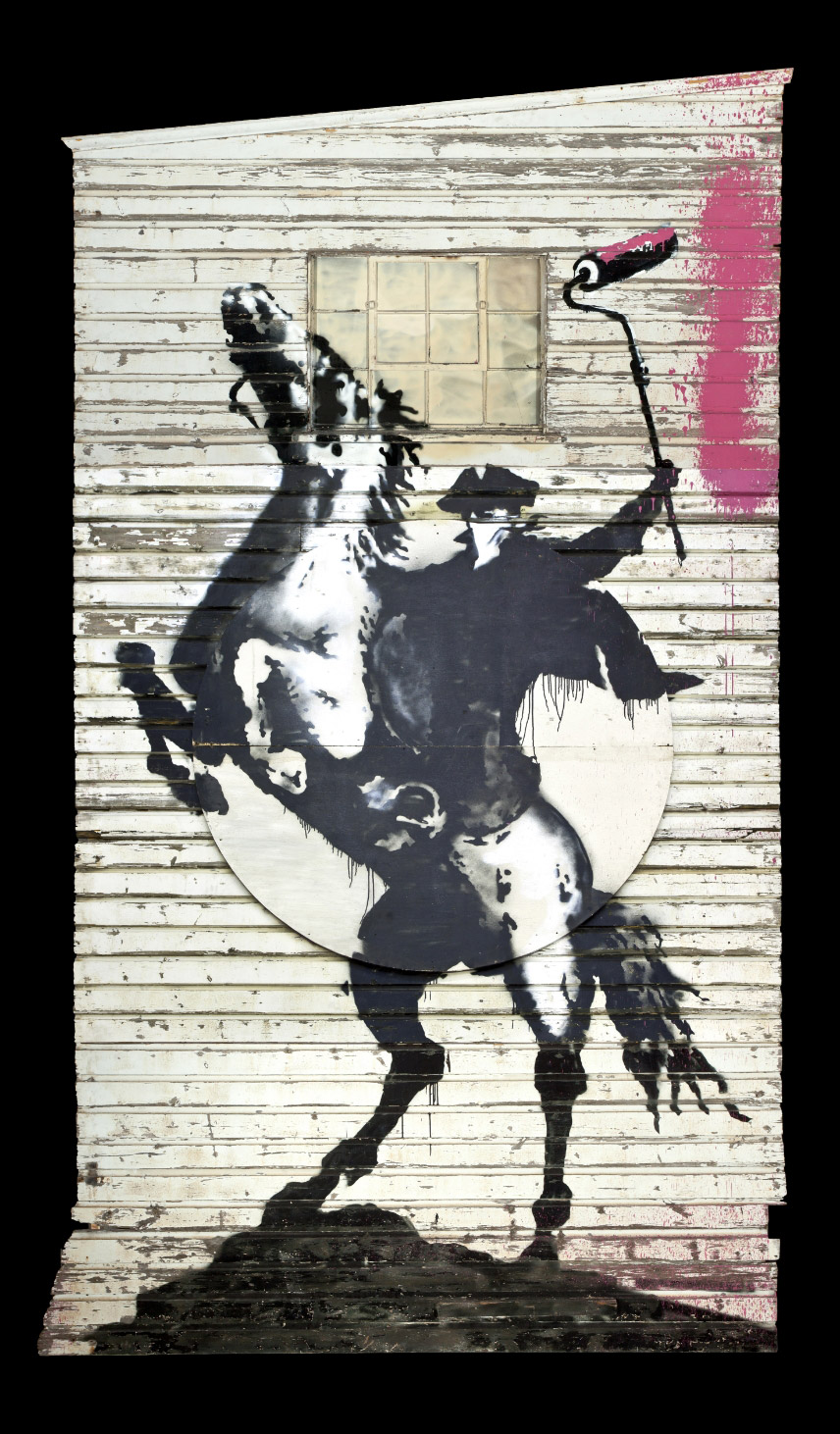 Image of Banksy's 'Highwayman' at Great Western Studios, London